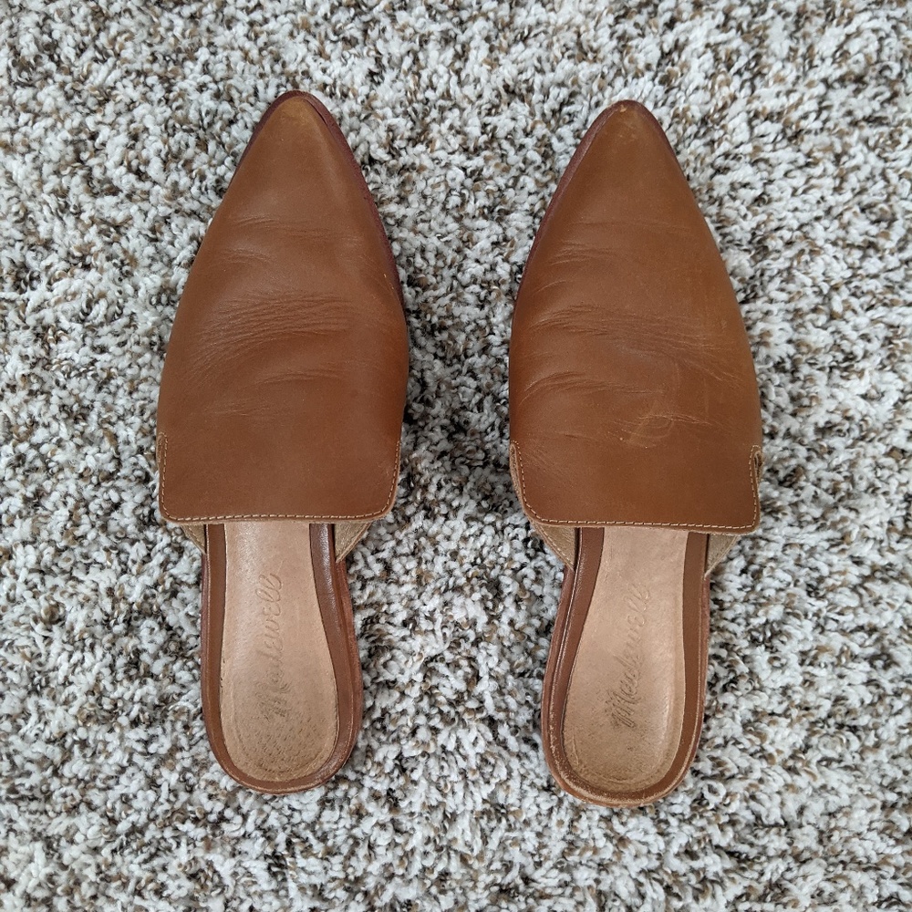 Madewell Cognac Leather Mules